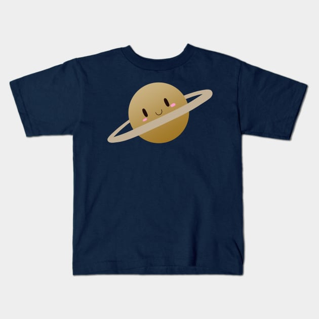 Cute Saturn Kids T-Shirt by SaganPie